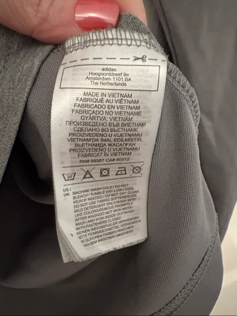 adidas Light Gray Zip-Front Pullover XXL - Picture 5 of 6